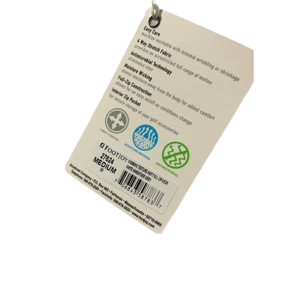 FJ Golf Polo Ladies Tank | FJ Footjoy | White Gray | Women's Sz M | NWT - Picture 5 of 5